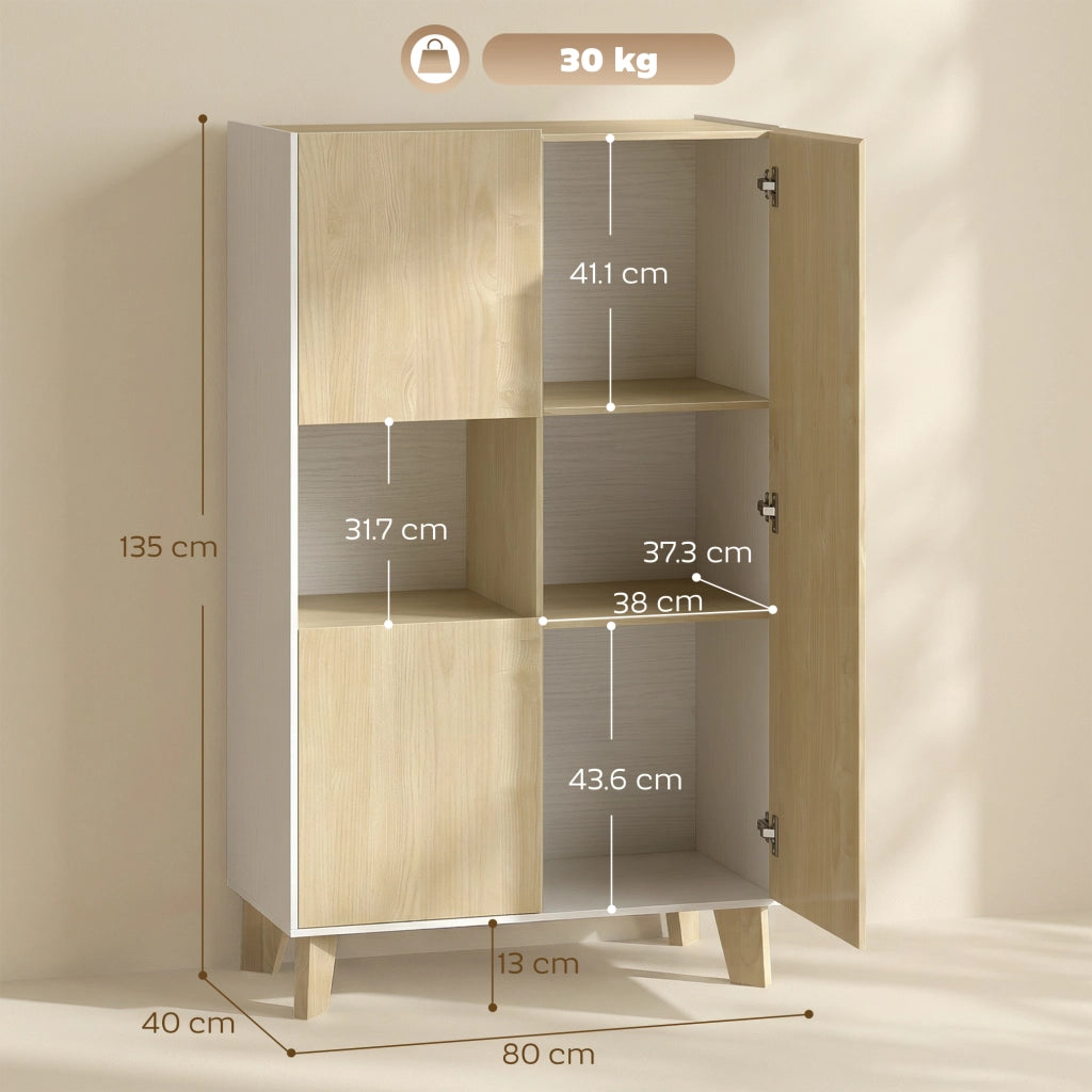 Credenza ¨C Minimal ¨C Bianco e Legno 120x40x90