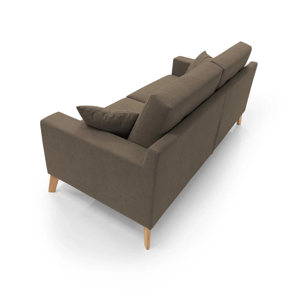 Danish Divano moderno in tessuto morbido impermeabile T02 166 cm marrone