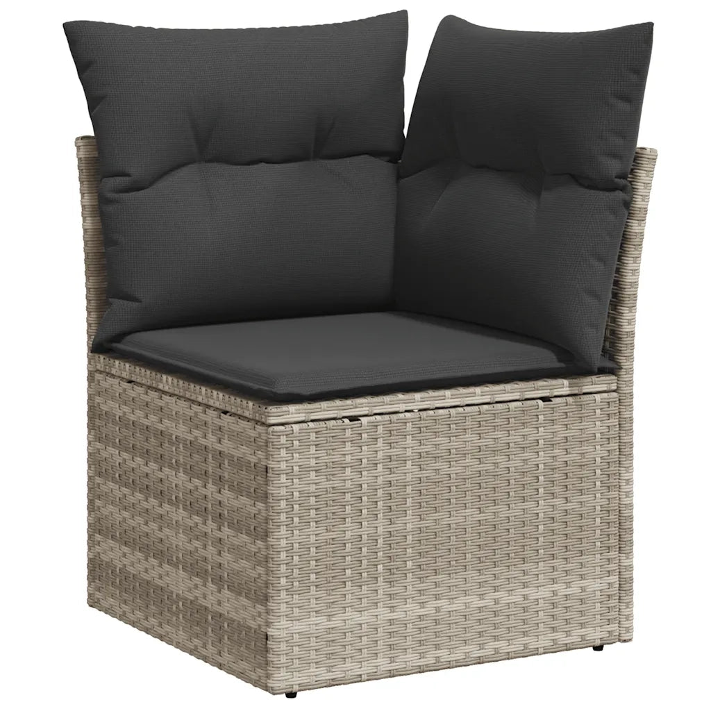Set Divano da Giardino 9pz con Cuscini Grigio Chiaro Polyrattan 3222971