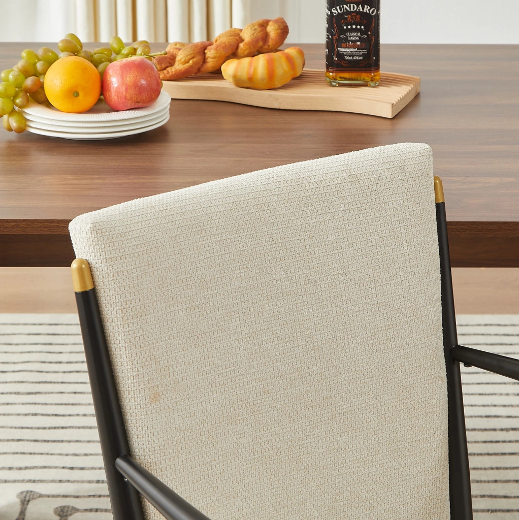 SEDIA da pranzo imbottita Set da 2 pezzi con braccioli 94x57x28 cm beige