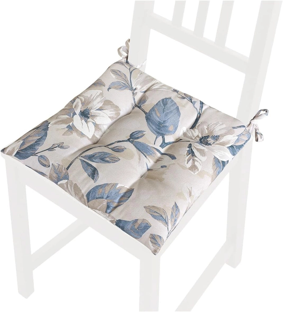 Set 4 Cuscini Sedia Casa Shabby Chic Morbidi Imbottiti Ovatta Universali Coprisedie Cotone Lavabili
