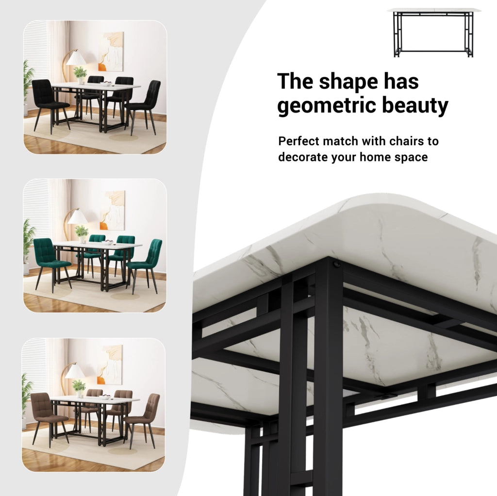 Set da pranzo moderno con tavolo e 4 sedie