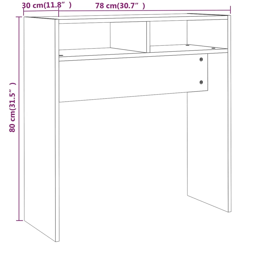Tavolino Consolle | Tavolo d'Ingresso Rovere Fumo 78x30x80 cm in Legno Multistrato