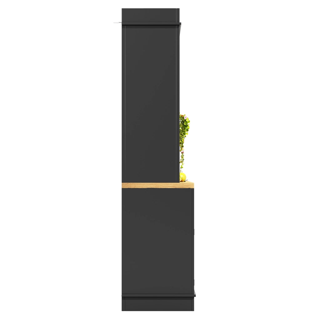 Vetrina con Ripiani e LED ¨C MINIMAL ¨C Nero, 107x43x184 cm