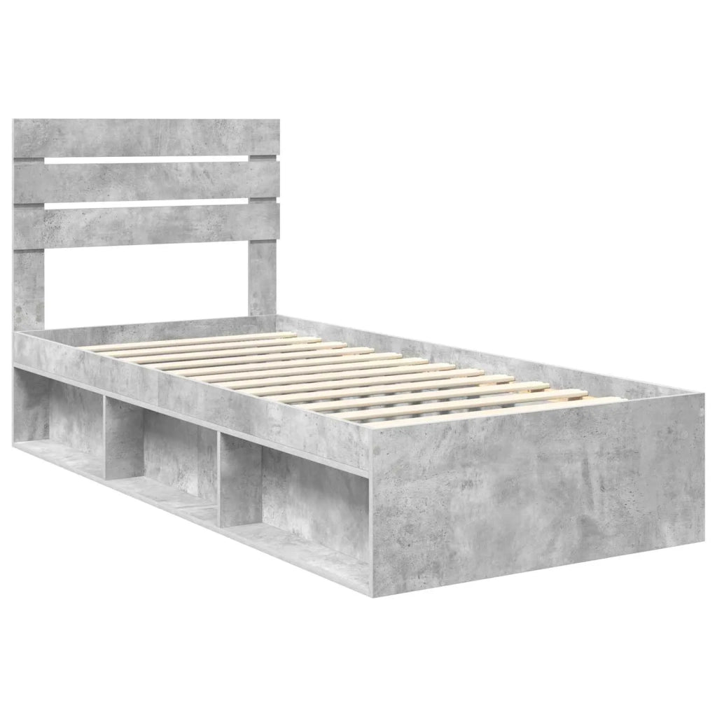 Letto singolo | Letto per adulti | Struttura del letto Grigio Concret¨¨ 75 x 190 cm Pino massello