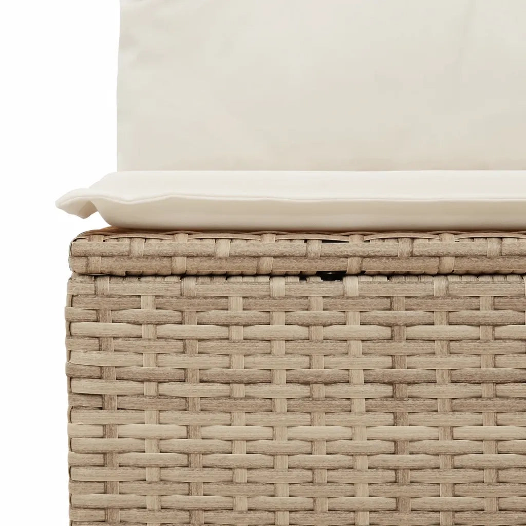 Set Divano da Giardino 9 pz con Cuscini Beige in Polyrattan 3226401