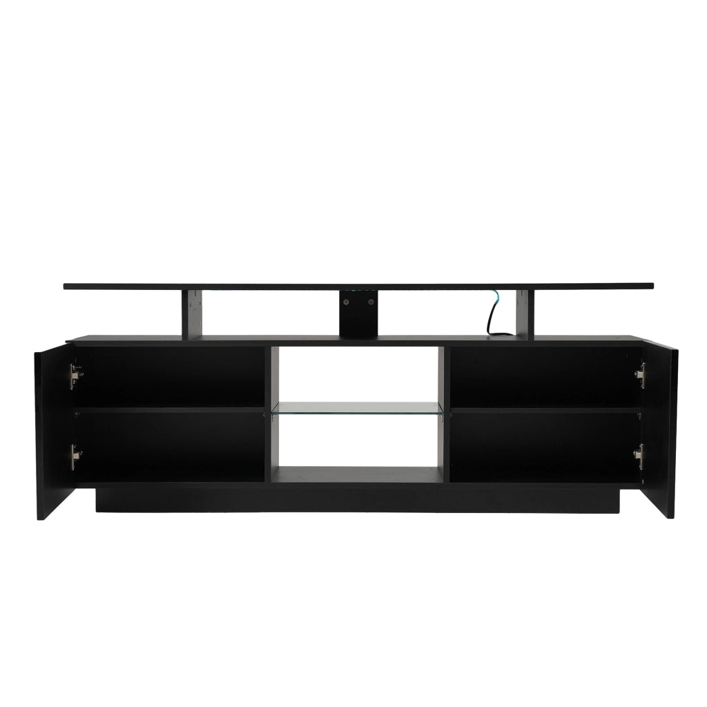 Mobile porta televisore nero 140 cm con illuminazione LED