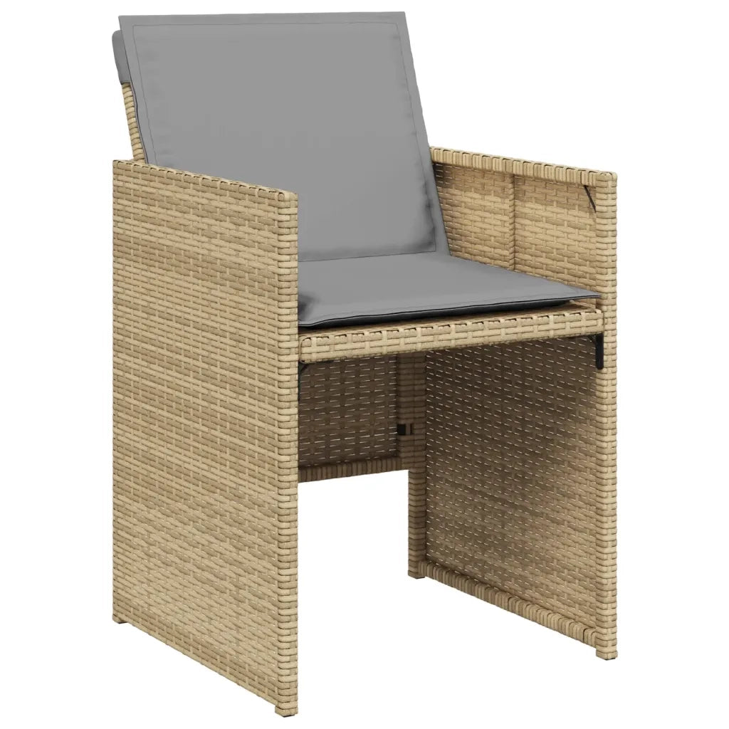 Set Pranzo da Giardino 11 pz con Cuscini Beige Misto Polyrattan 3277739