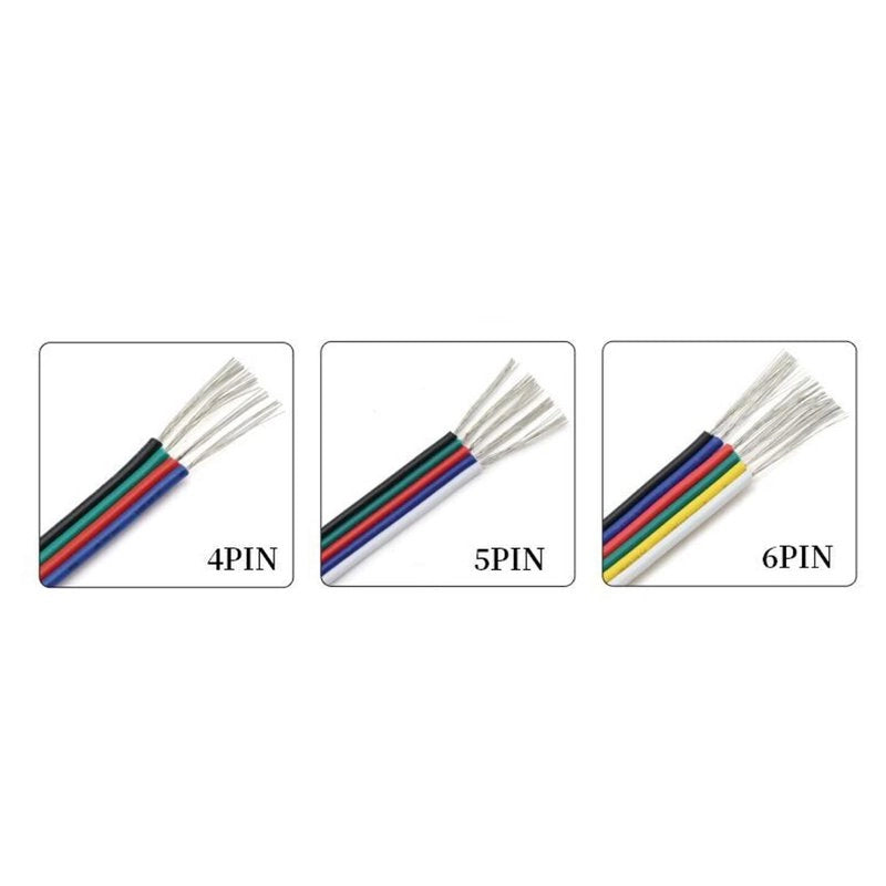 10 Metri Cavo Elettrico Piattina Esa Polare 6X0,25 mmq Per Striscia Led RGBWW RGB+CCT