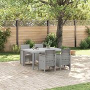 Set da Pranzo per Giardino 5 pcs Grigio chiaro Rattan Polt 3378708