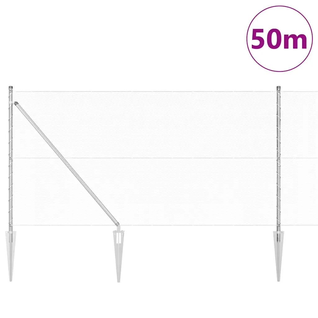 Palo della recinzione Argento 50 x 1 m (rete da 13 mm) Acciaio