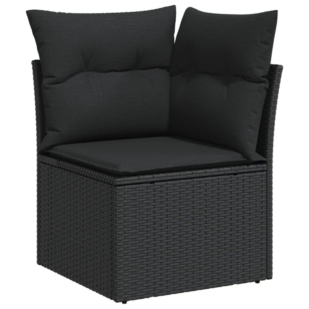 Set Divani da Giardino con Cuscini 7pz Nero Polyrattan 3224459
