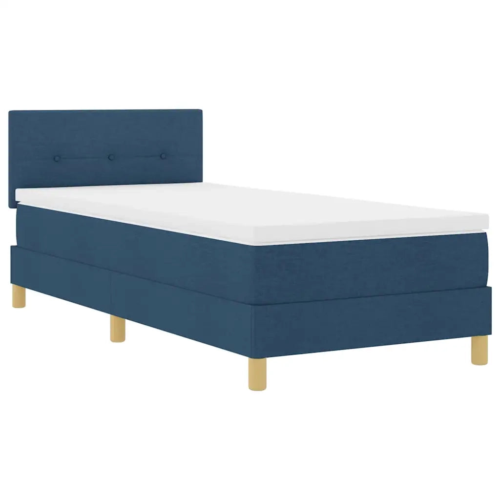 Letto a Sorgente LED con materasso Blu 100 x 200 cm Tessuto