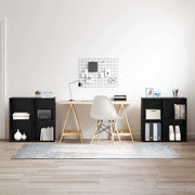 Set mobile TV 4 pz Rovere Nero Legno ingegnerizzato 3393529