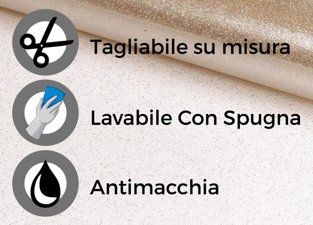Tovaglia Natalizia Antimacchia Plastificata PVC Trasparente Oro Proteggi Tavolo - 140x300 - Oro