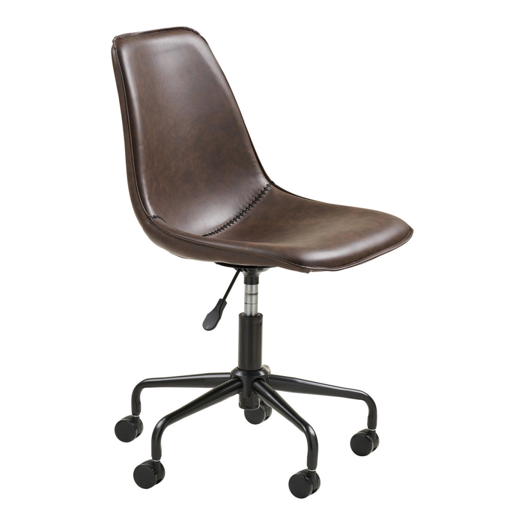 Sedia da Ufficio Monaco, Marrone, Similpelle, 48x56x83 cm