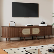 Mobile TV noce 180 cm con ante in rattan