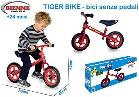 Bici Senza Pedali Metallo 1 anno 2 anni 3 anni in Metallo Bicicletta Equilibrio senza Pedali in Metallo 80 x 45 x 52 cmB