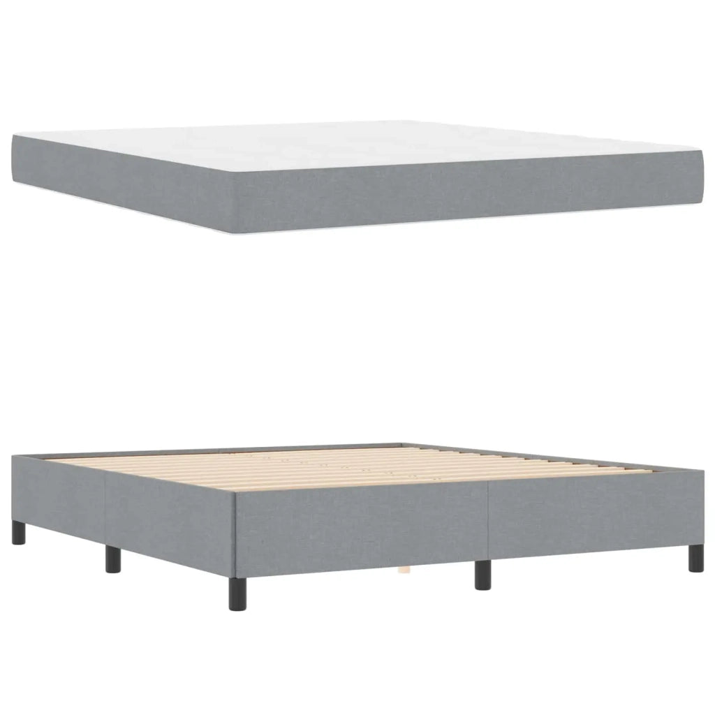 Letto a molle Grigio chiaro 180 x 200 cm Tessuto