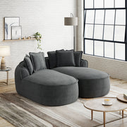 Divano Chaise Longue Doppio in Chenille con Cuscini ¨C MINIMAL ¨C Grigio