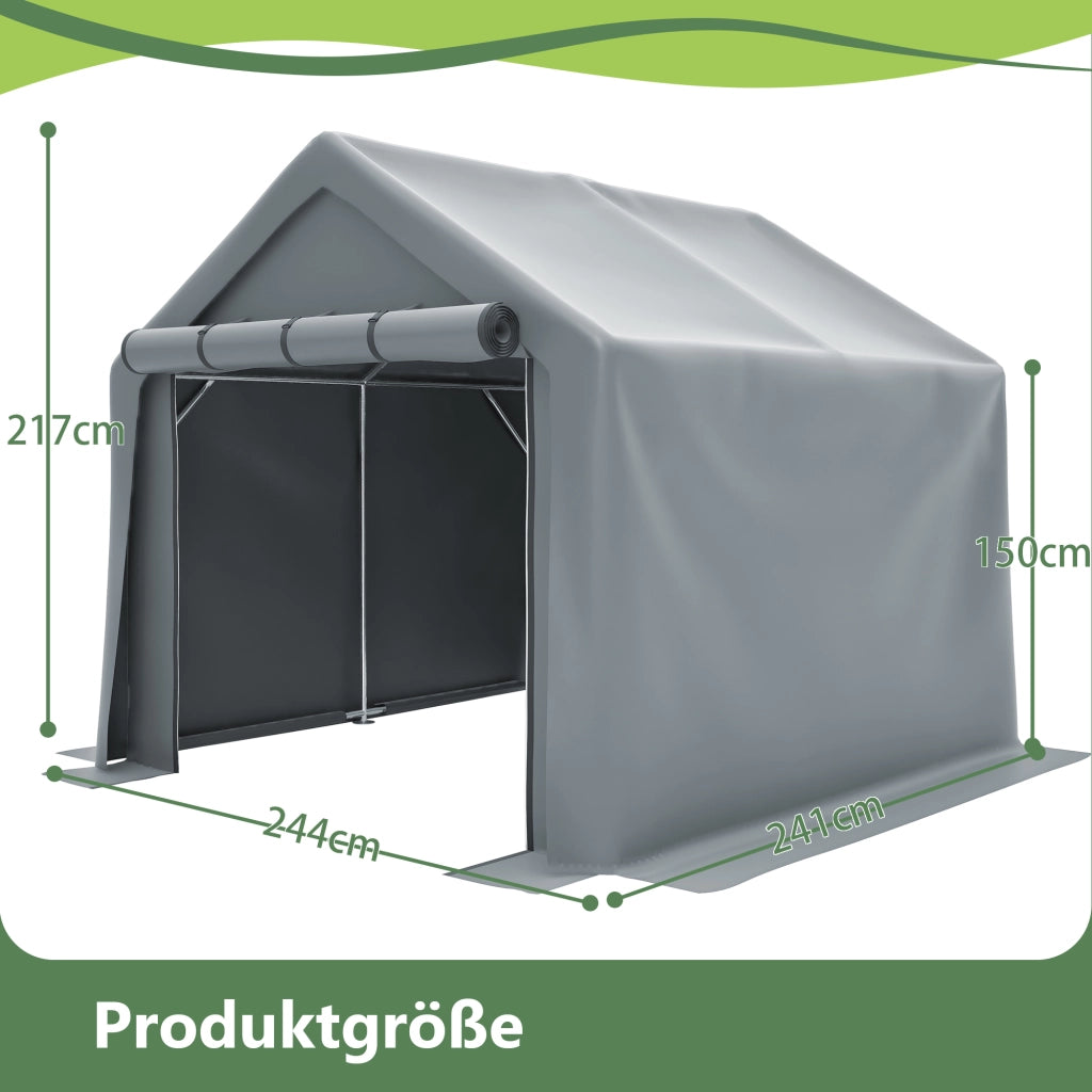 Capanno per Attrezzi da Giardino ¨C Minimal ¨C Grigio Scuro 244x241x217cm