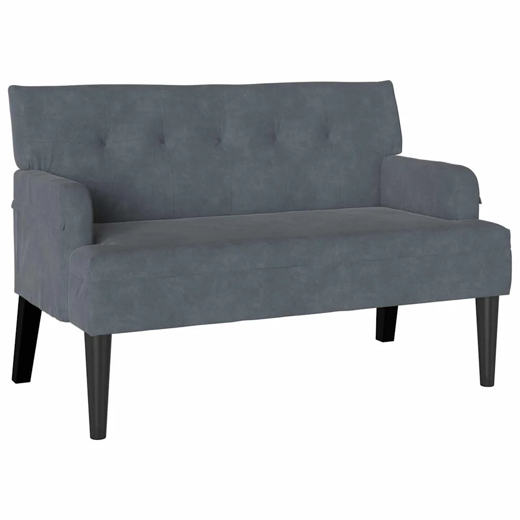 Panca Chesterfield Grigio scuro 112 x 65,5 x 75 cm Velluto