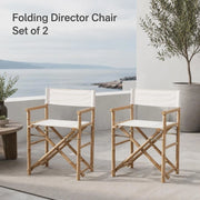 Folding DirectorFTs Chair, 2 Pieces, Bamboo And Canvas