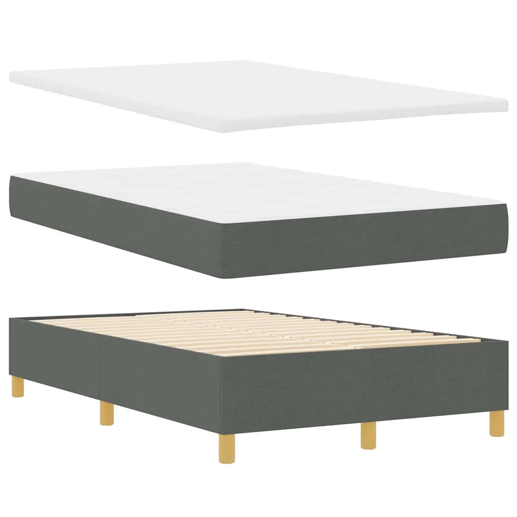 Letto a molle con materasso Grigio scuro 120 x 200 cm Tessuto 3344367