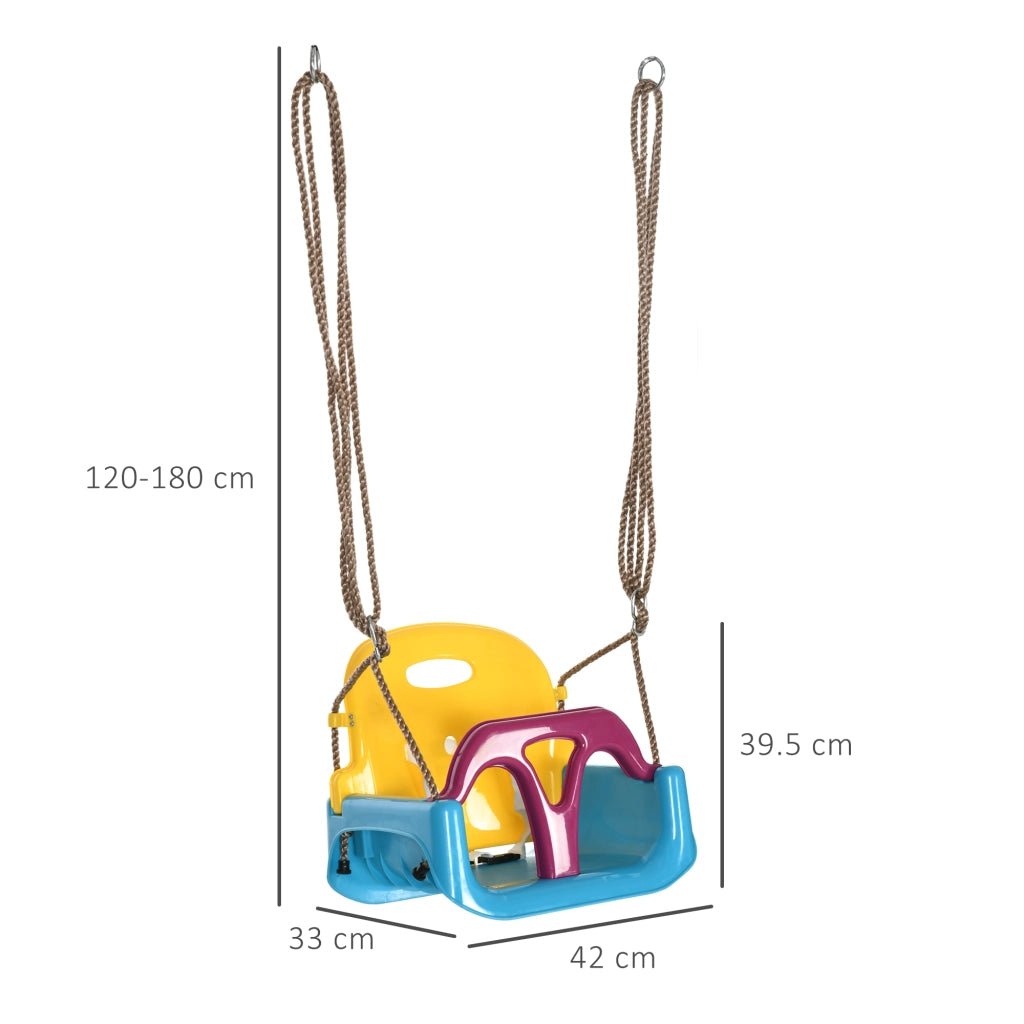 Altalena per Bambini 3 in 1 ¨C Zephmum ¨C Blu con Cintura di Sicurezza