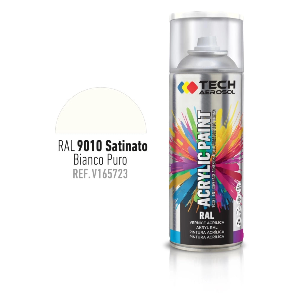SPRAY ACRILICO BIANCO SATINATO 400ML RAL 9010.