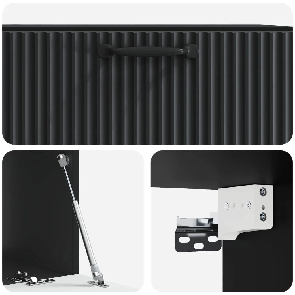 Mobile Porta TV da Muro Nero 78,5 x 41 x 30 cm 899026