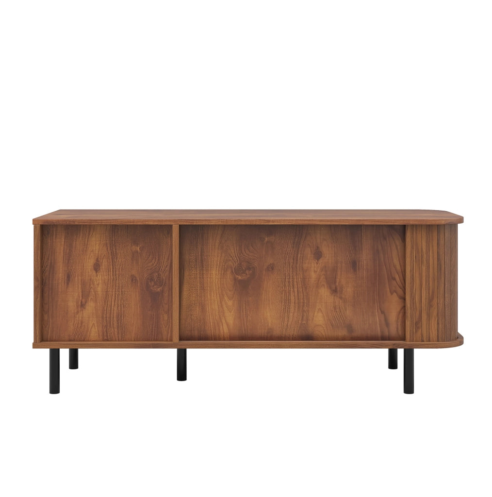 TAVOLINO DA CAFFÈ 110x40x55 cm Noce con anta scorrevole e vano aperto