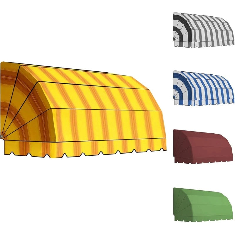 Tenda Sole Cappottina 5 Raggi, Telo PVC Avorio, Larghezza 1,50 x Sporgenza 0,80, UV-Resistente, Impermeabile - Giardino, Balcone