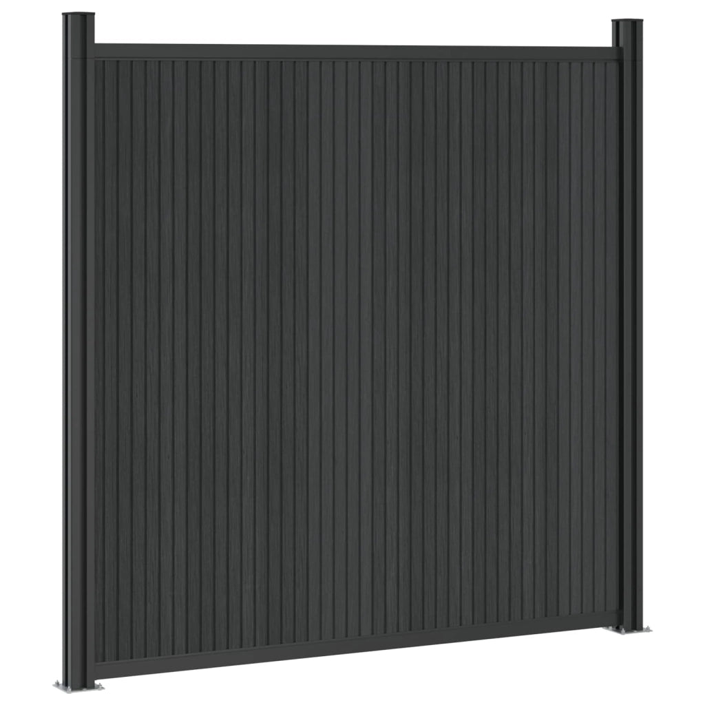 Pannello di Recinzione WPC e Alluminio Nero 42039053