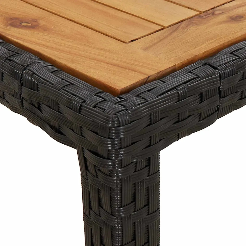 Tavolo da Giardino Nero 90 x 90 x 75 cm polyrattan 362537