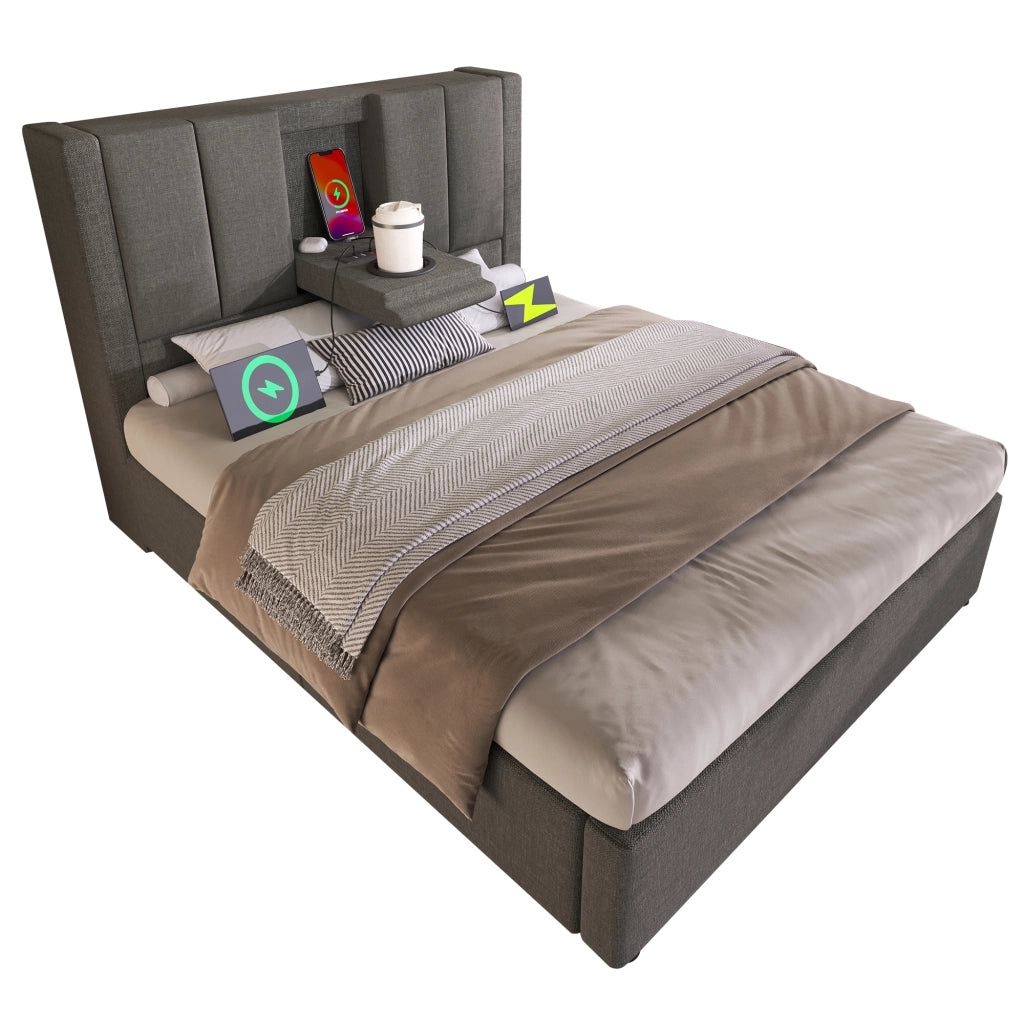 Letto singolo imbottito 90 x 200 cm con contenitore