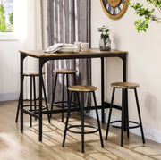 Set tavolo alto con 4 sgabelli in MDF e metallo