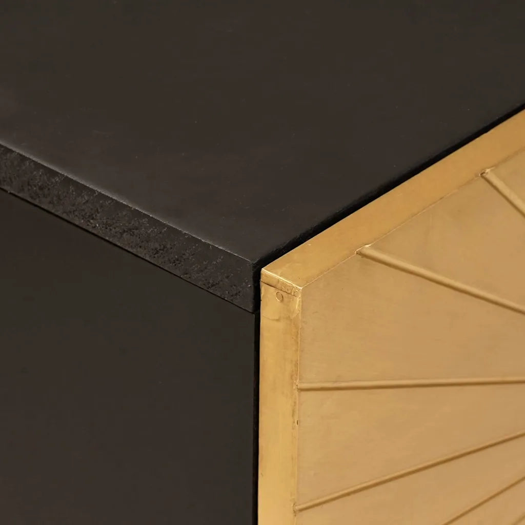 Mobile laterale con lo scaffale Nero e Oro 80 x 33,5 x 75 cm 4017855