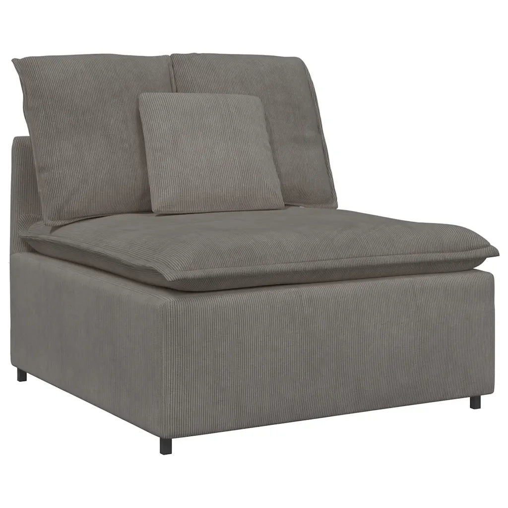 Modulo Centrale Divano Modulare con Cuscini Grigio Chiaro 100cm 4104437