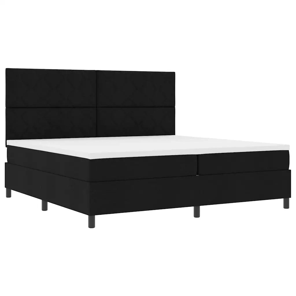 Letto a molle con materasso Nero 200 x 200 cm Tessuto 3339492