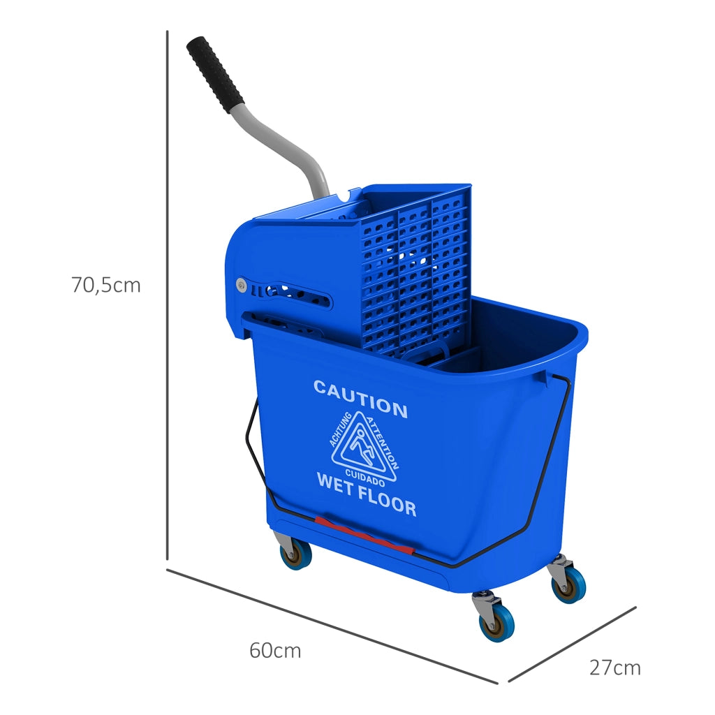 Secchio per Mocio con Ruote 20L ¨C Xylo ¨C Blu con Strizzatore e Manico