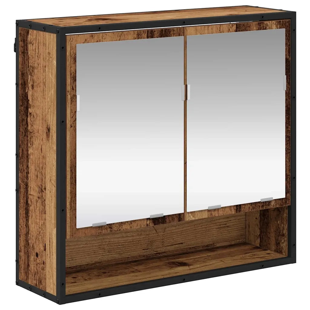 Set di mobili per il bagno con cassetto 3 pcs Legno vecchio