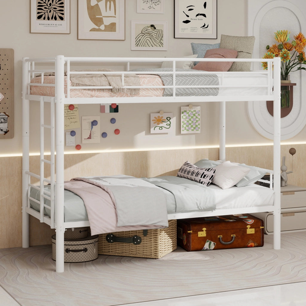 Letto a castello funzionale in ferro bianco 97x196 cm