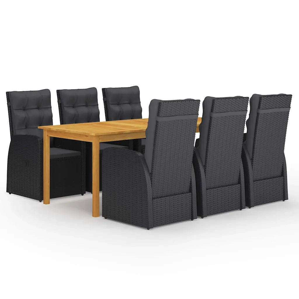 Set da Pranzo da Giardino 7 pz Nero 3067909