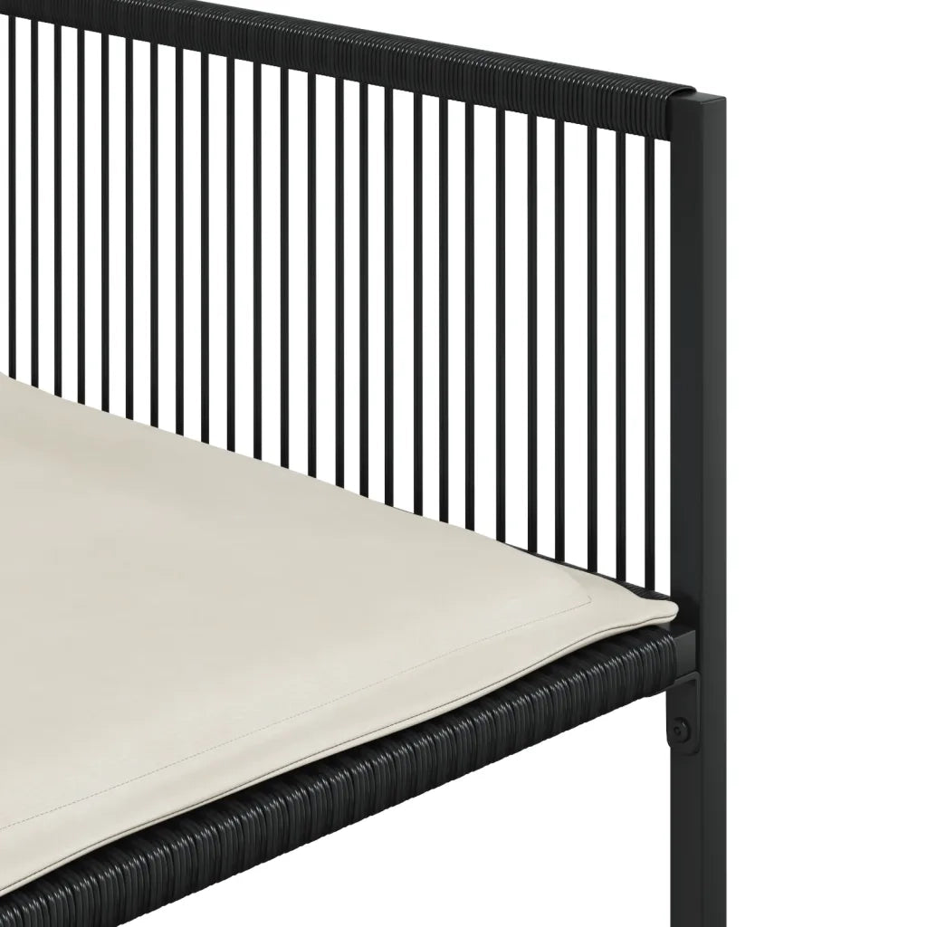 Set da Pranzo da Giardino 9 pz | Set Salotto da Giardino con Cuscini Nero in Polyrattan