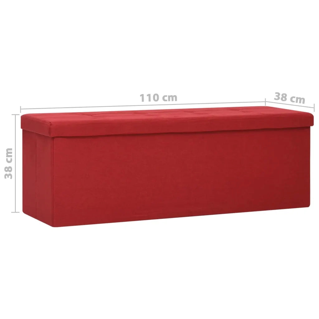 Cassapanca Pieghevole Rosso Vino in Simil Lino 338796