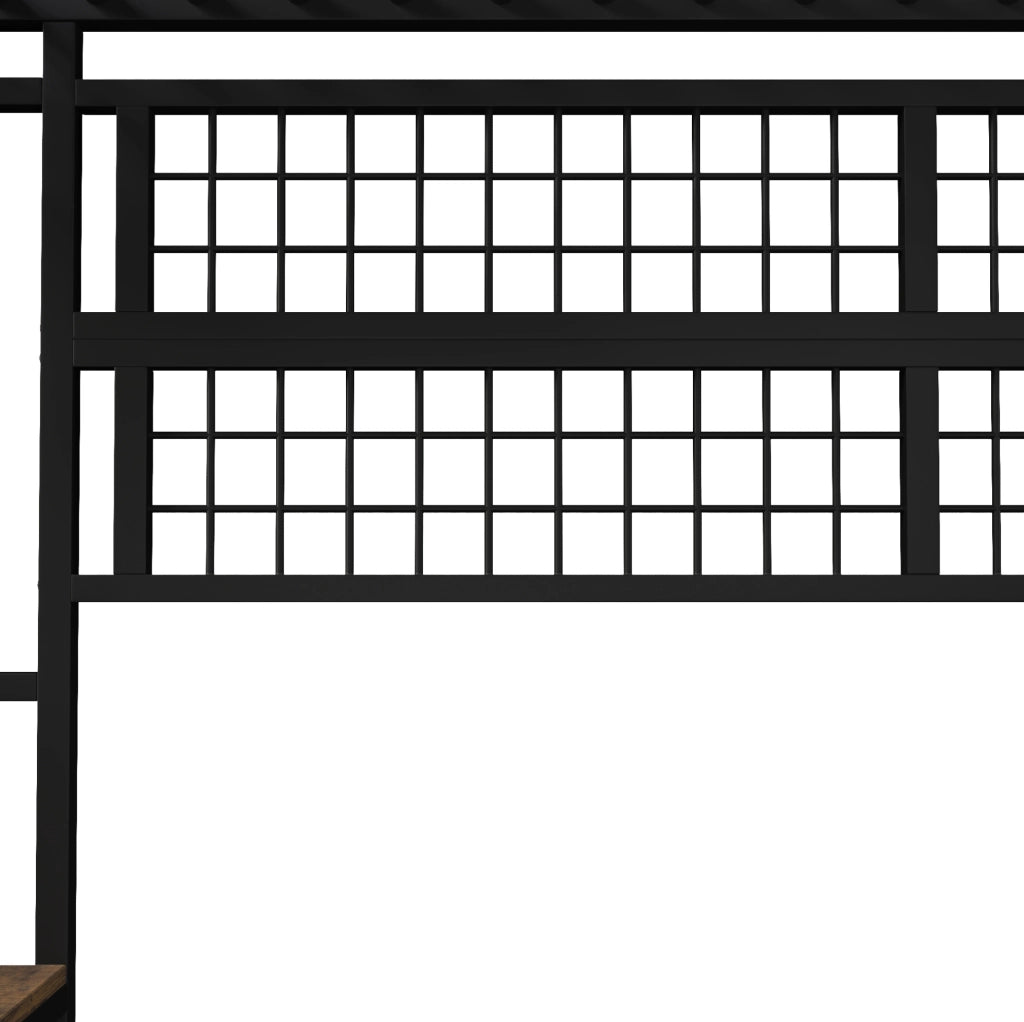 LETTO a soppalco 90x200 cm in metallo e MDF nero