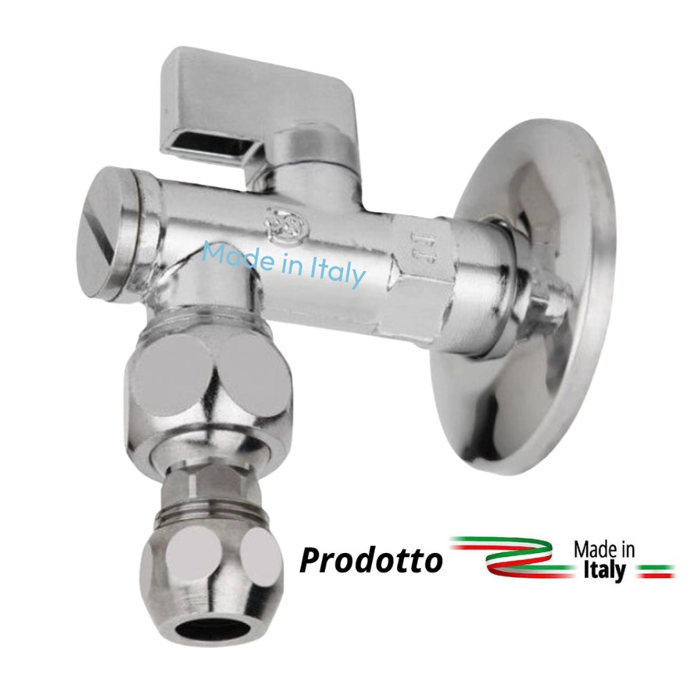 Rubinetto filtro sottolavabo cromato a sfera con leva alluminio made in italy 1/2-3/8-10 mm