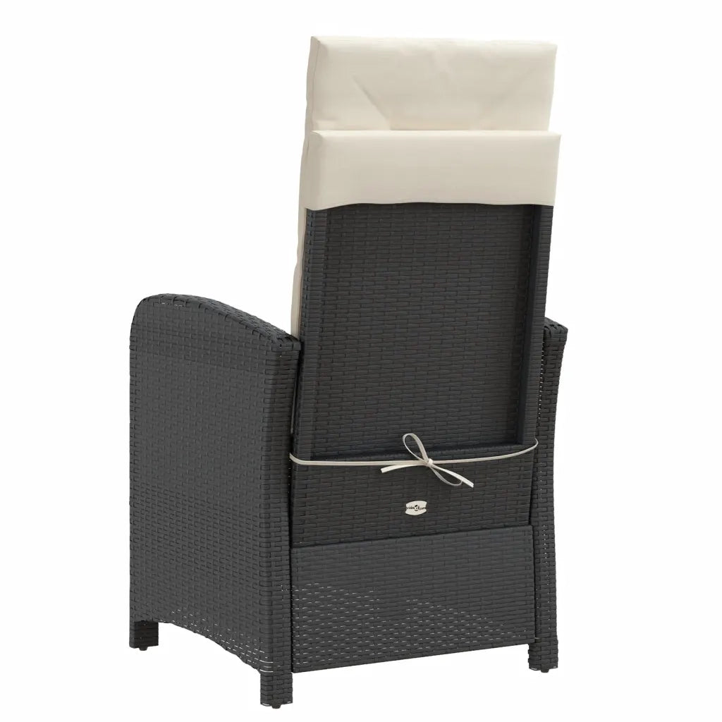 Set da Bistr¨° 3 pz | Set Salotto da Giardino con Cuscini Nero in Polyrattan