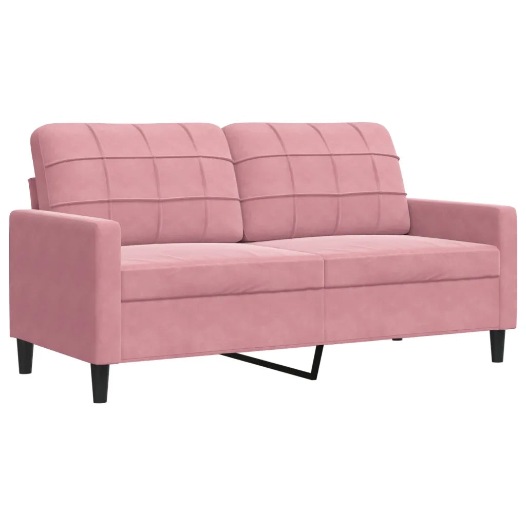 Set di Divani 4 pz con Cuscini e Rinforzi rosa in Velluto